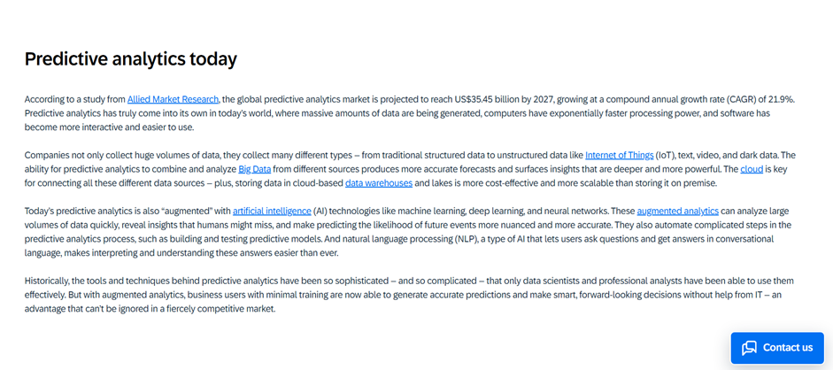 predictive analytics today