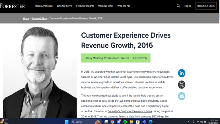 CX drives revenue growth
