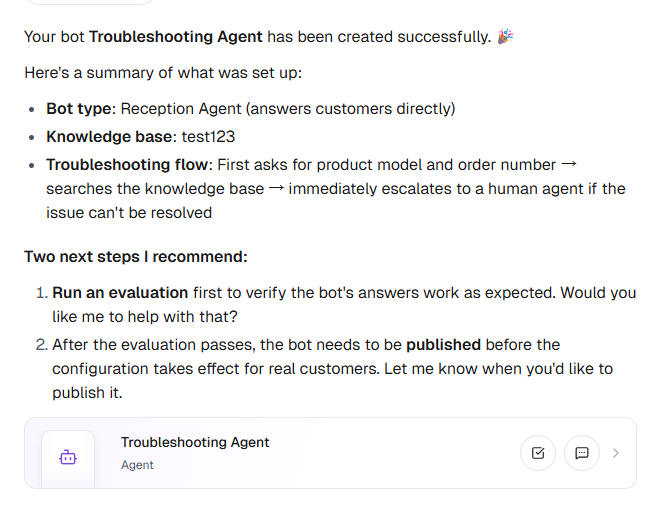 troubleshooting agent example