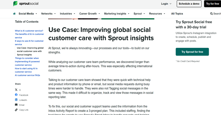 use case- improving global social customer care