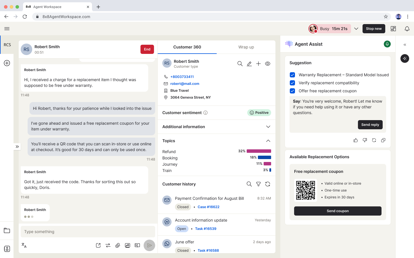 8x8 product screenshot