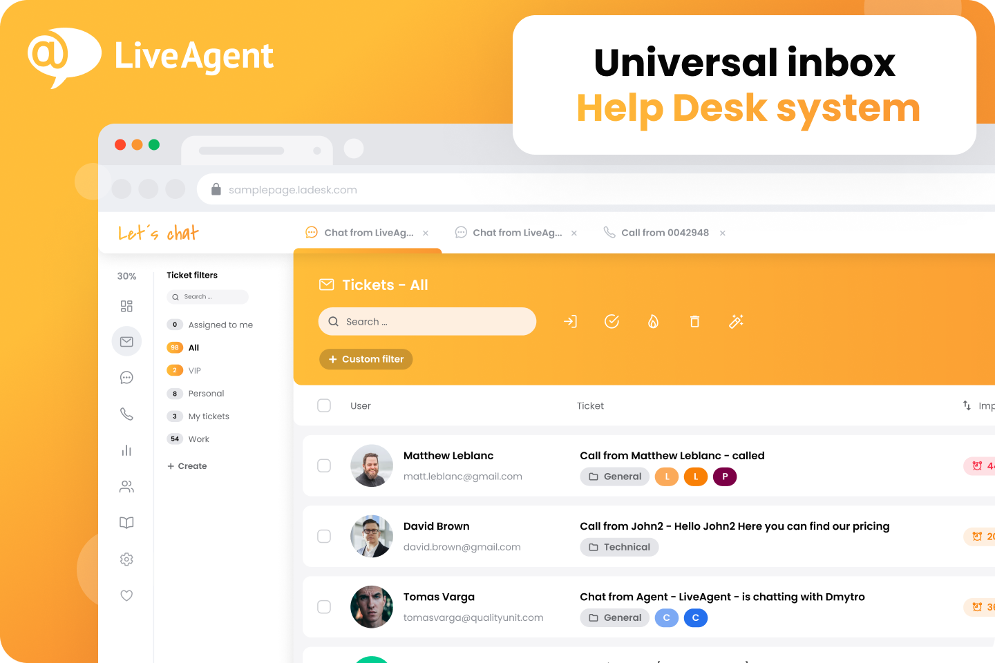 LiveAgent product screenshot