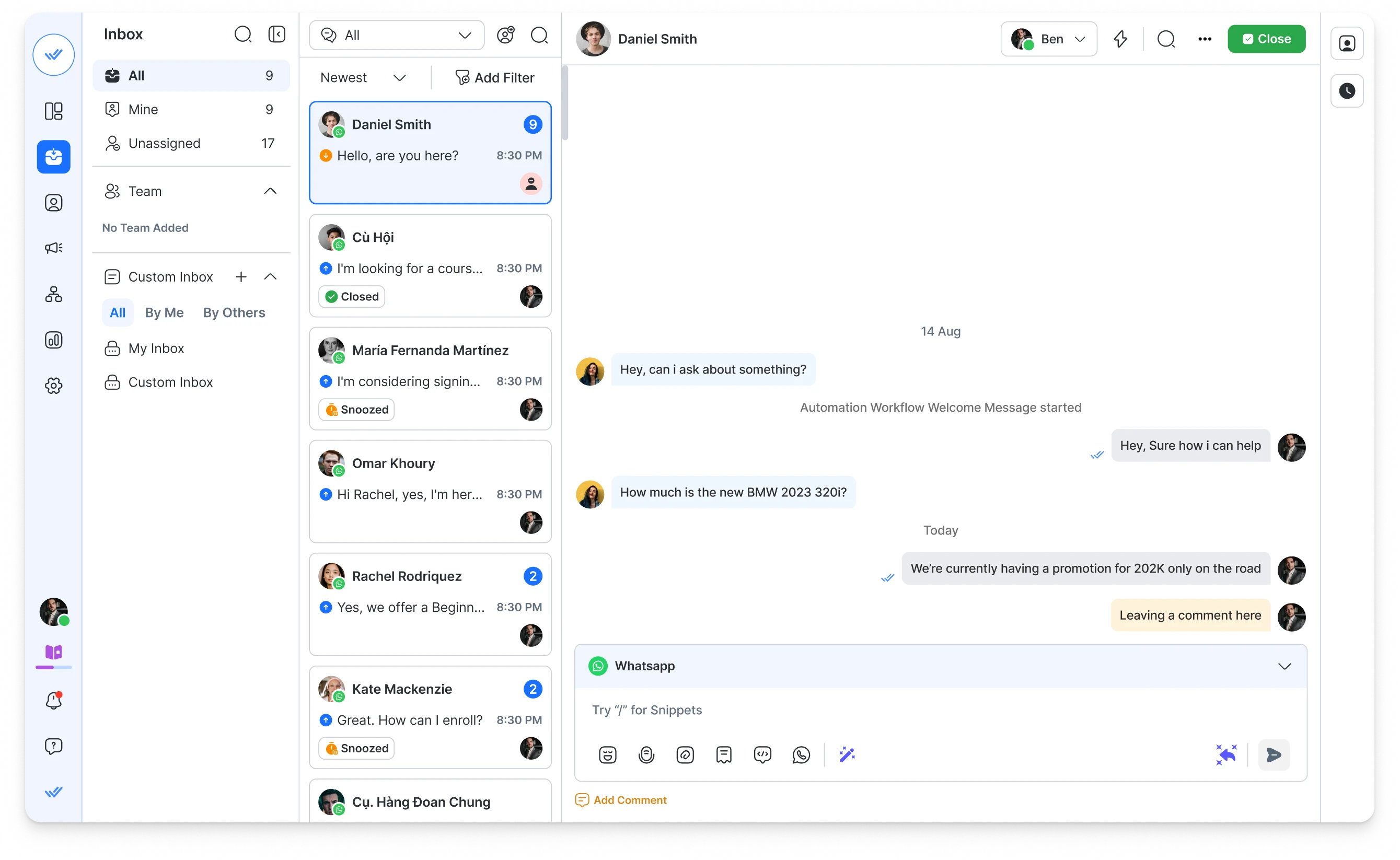 Respond io Omnichannel Messaging Inbox