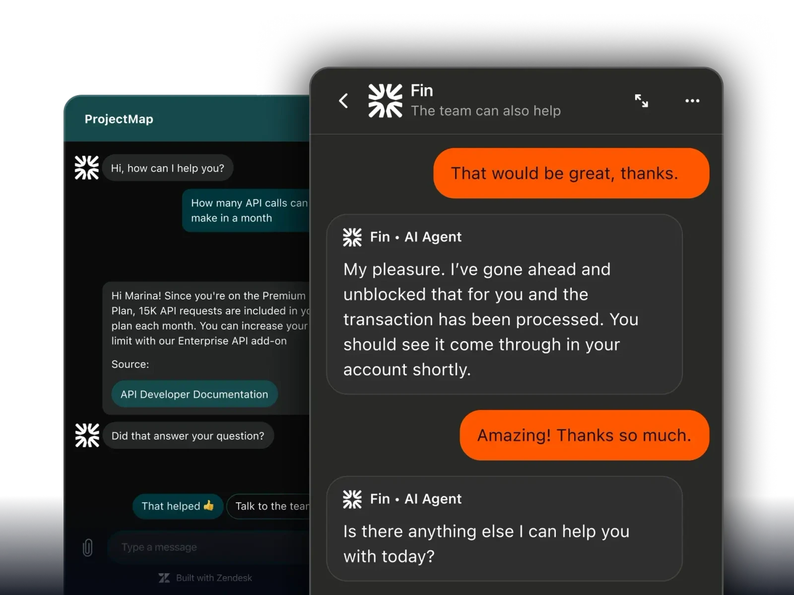 Intercom Fin interface
