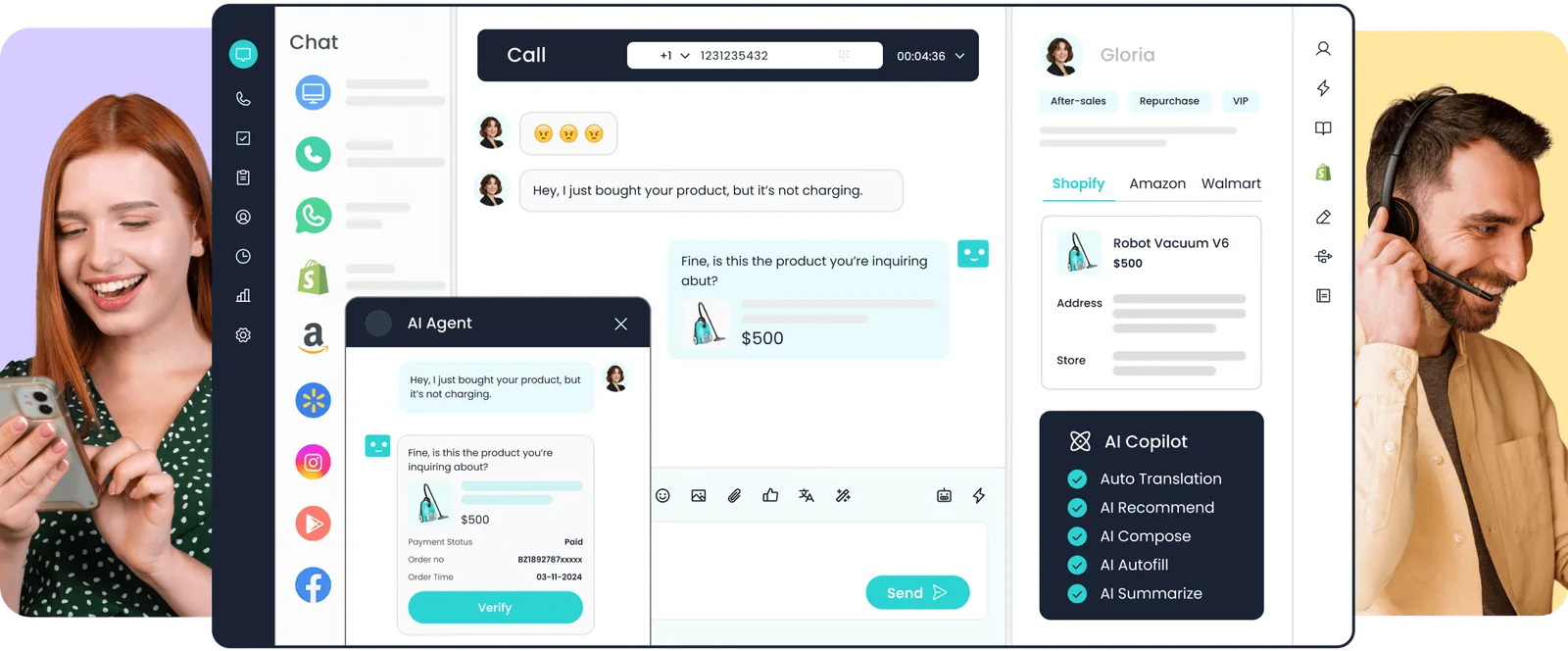 Sobot AI contact center workspace visual