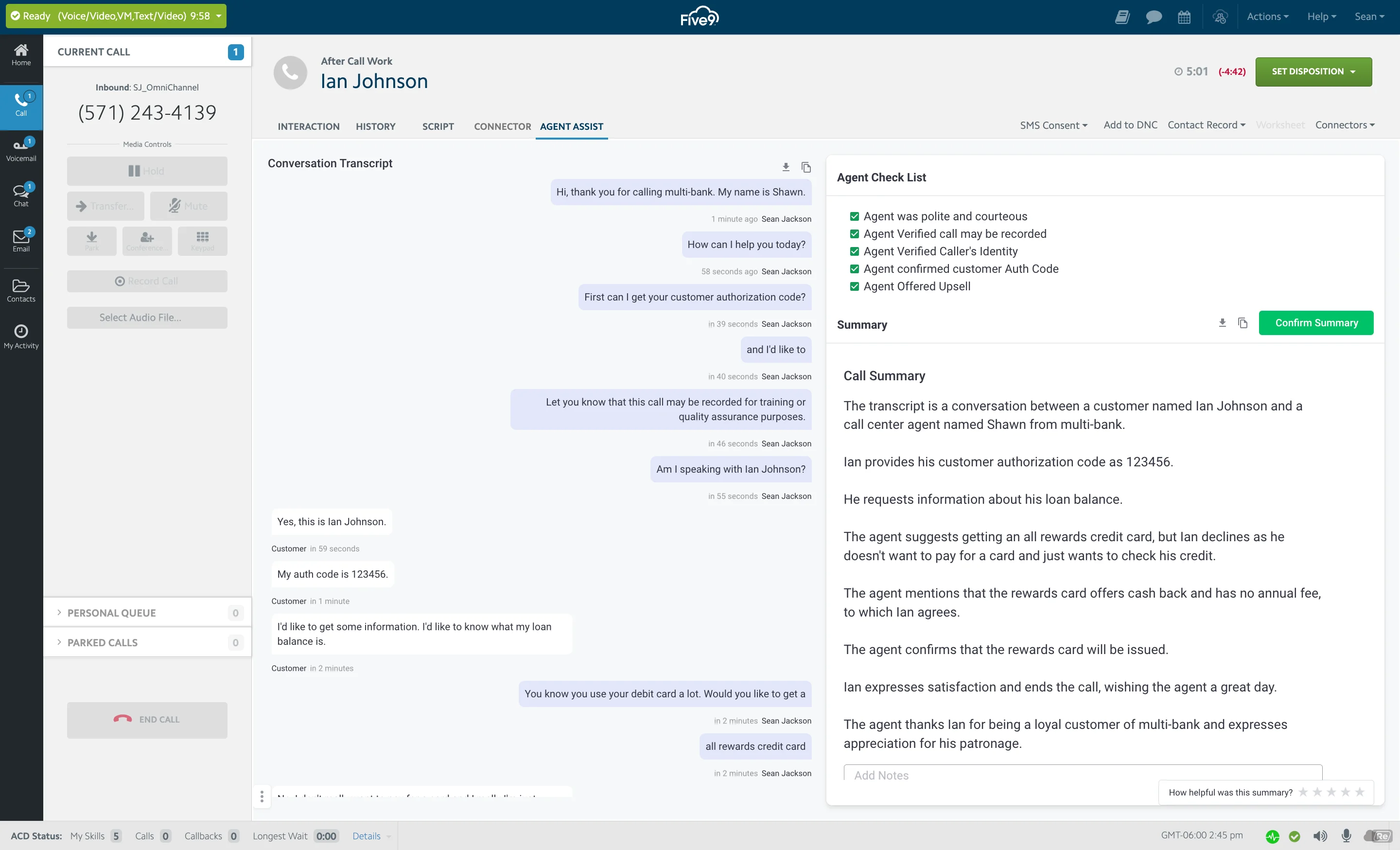 Five9 product screenshot