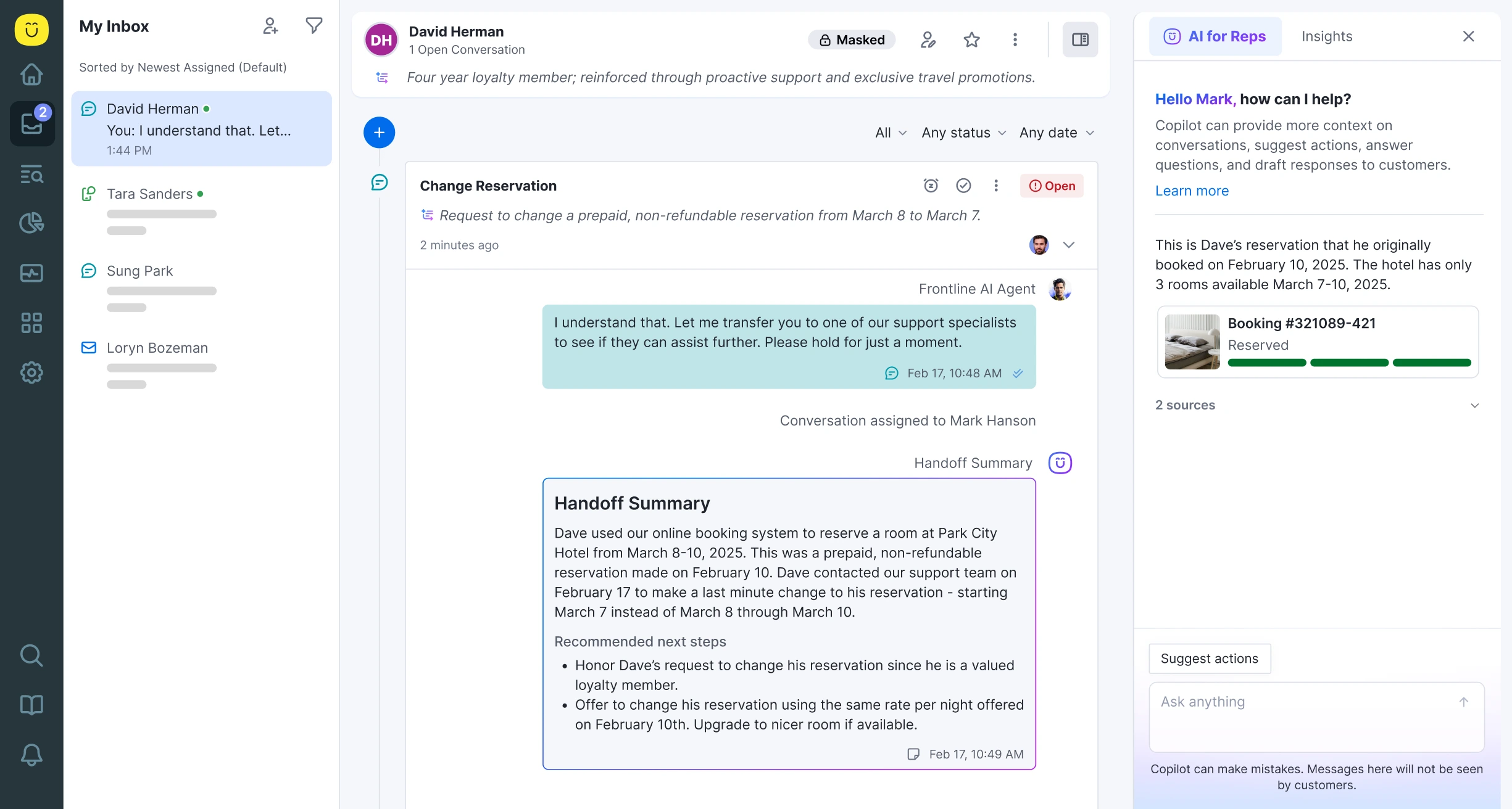 Kustomer product screenshot