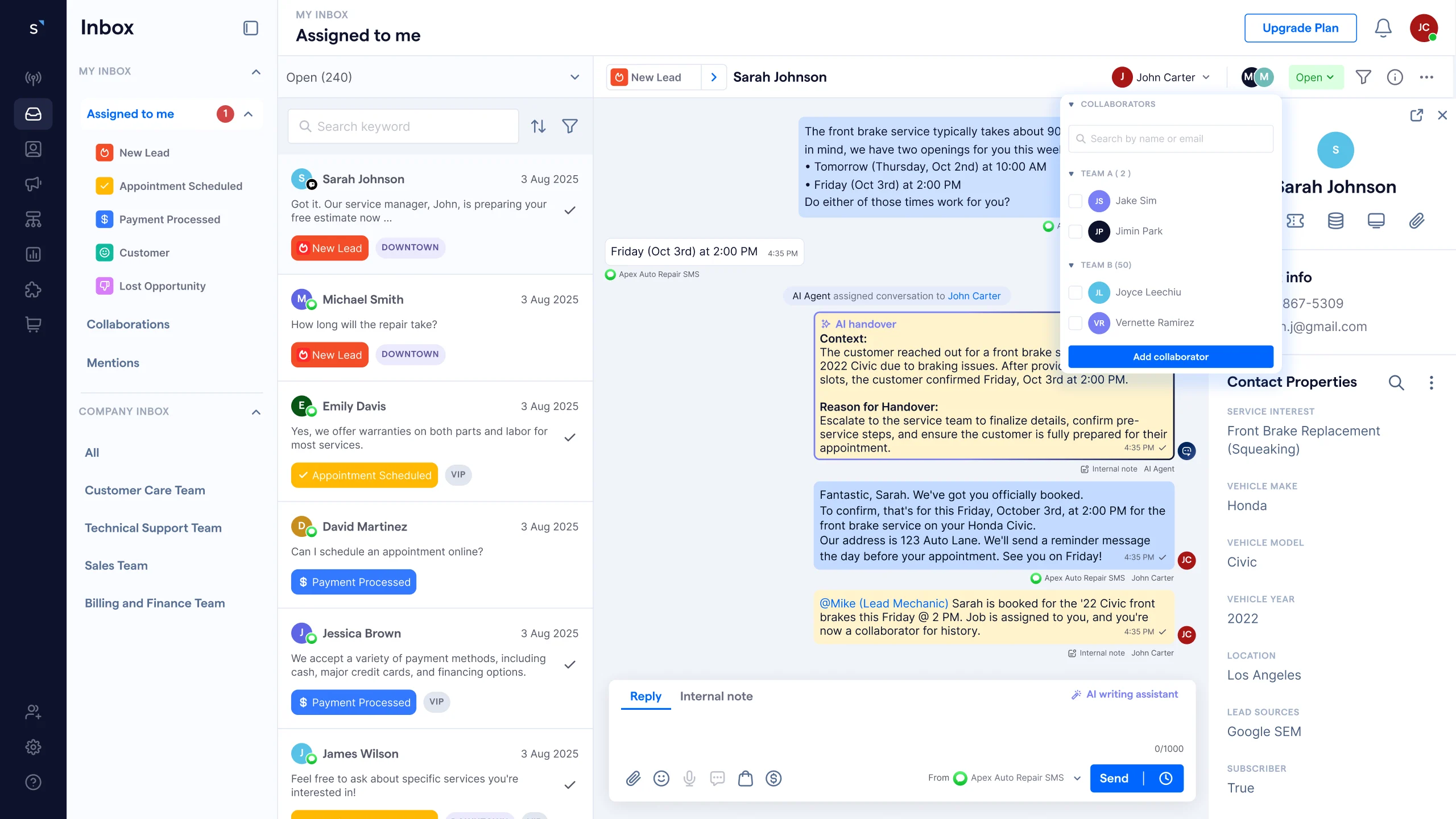 SleekFlow product screenshot